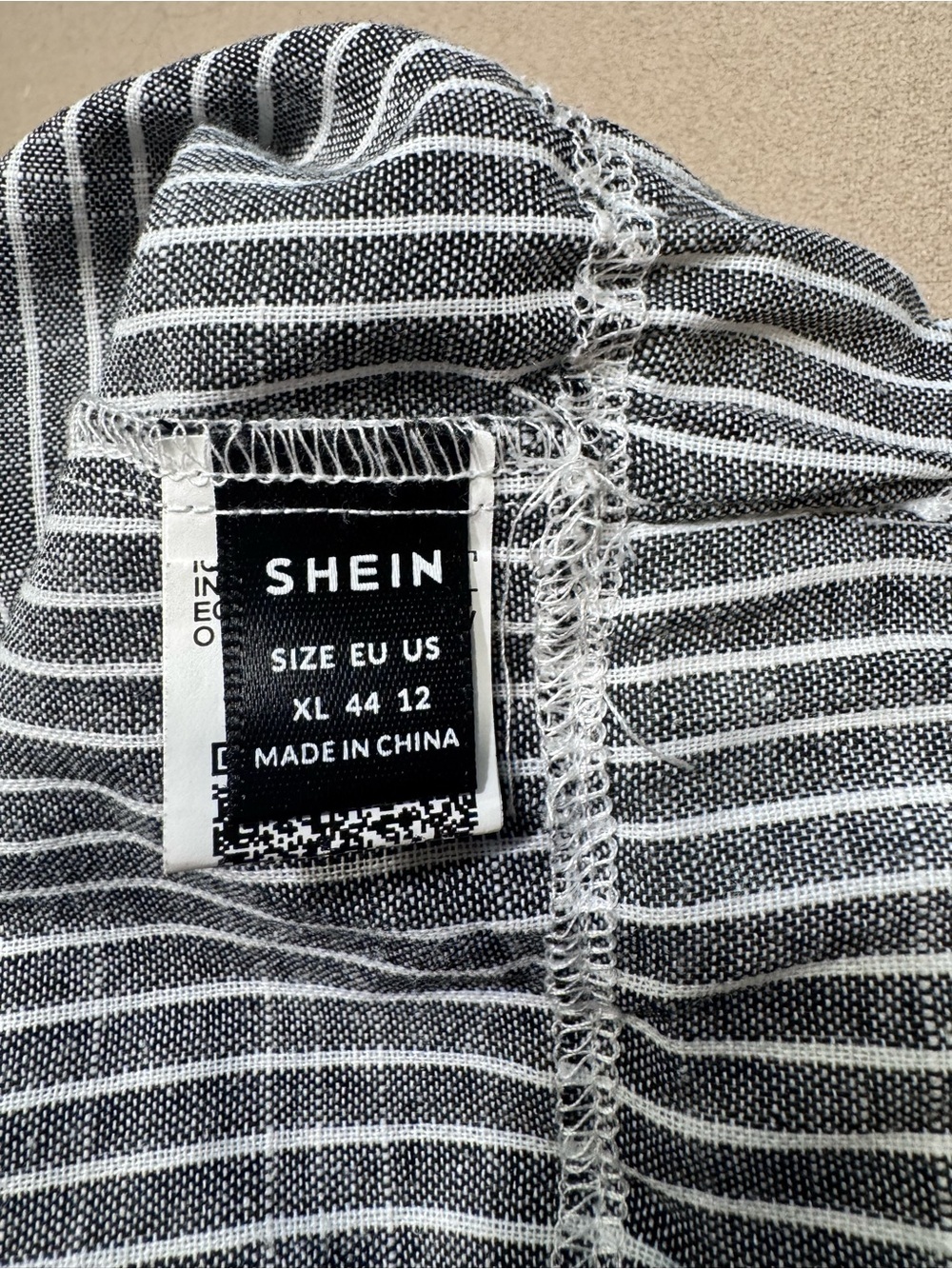 SHEIN Black & White Vertical-Stripe High-Waist Shortst - Picture 5 of 5